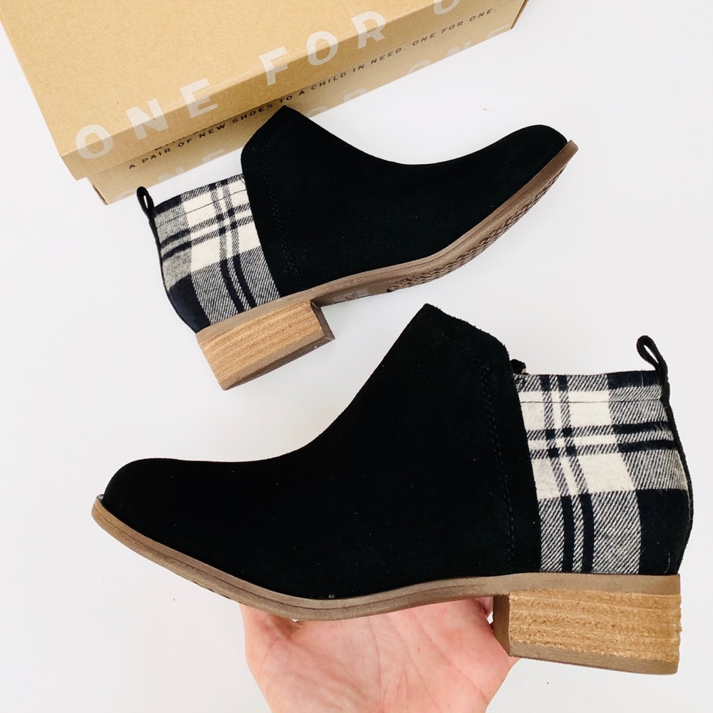 TOMS Suede Plaid Ankle Booties - Picture 2 of 8